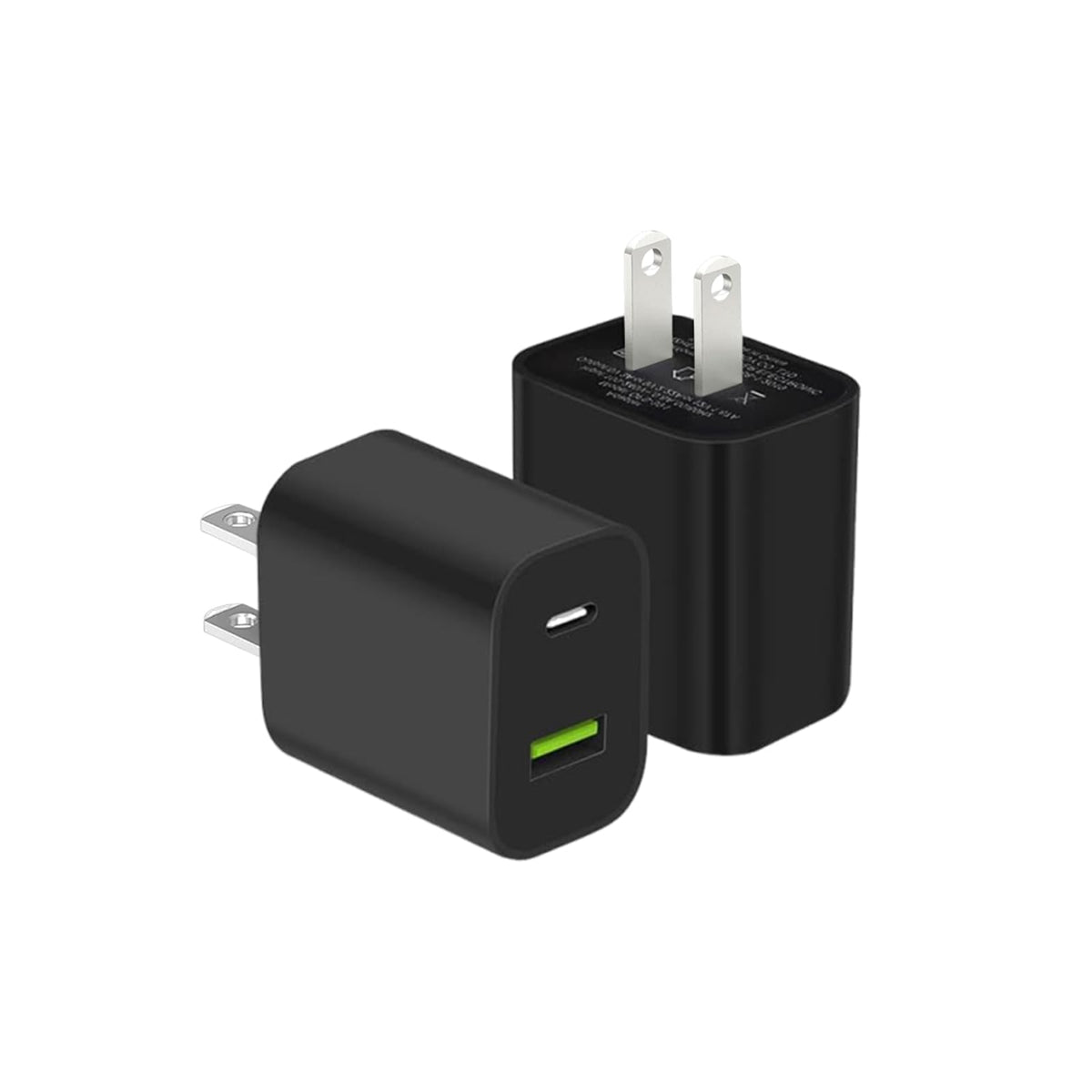2-Pack Dual-Port USB-C Fast Wall Charger Blocks