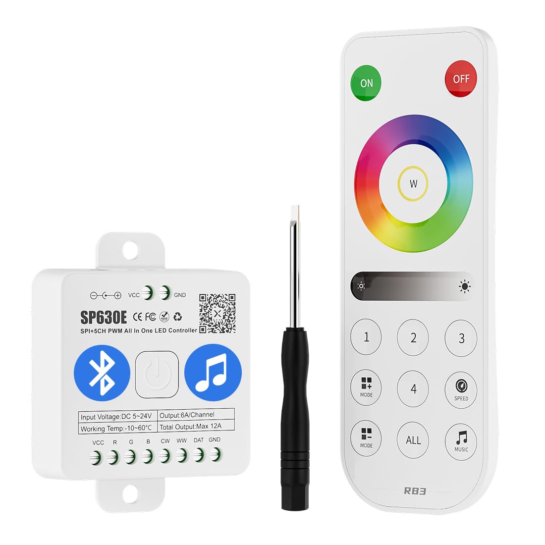 BTF-LIGHTING SPI PWM LED Controller with 4-Zone RF Remote