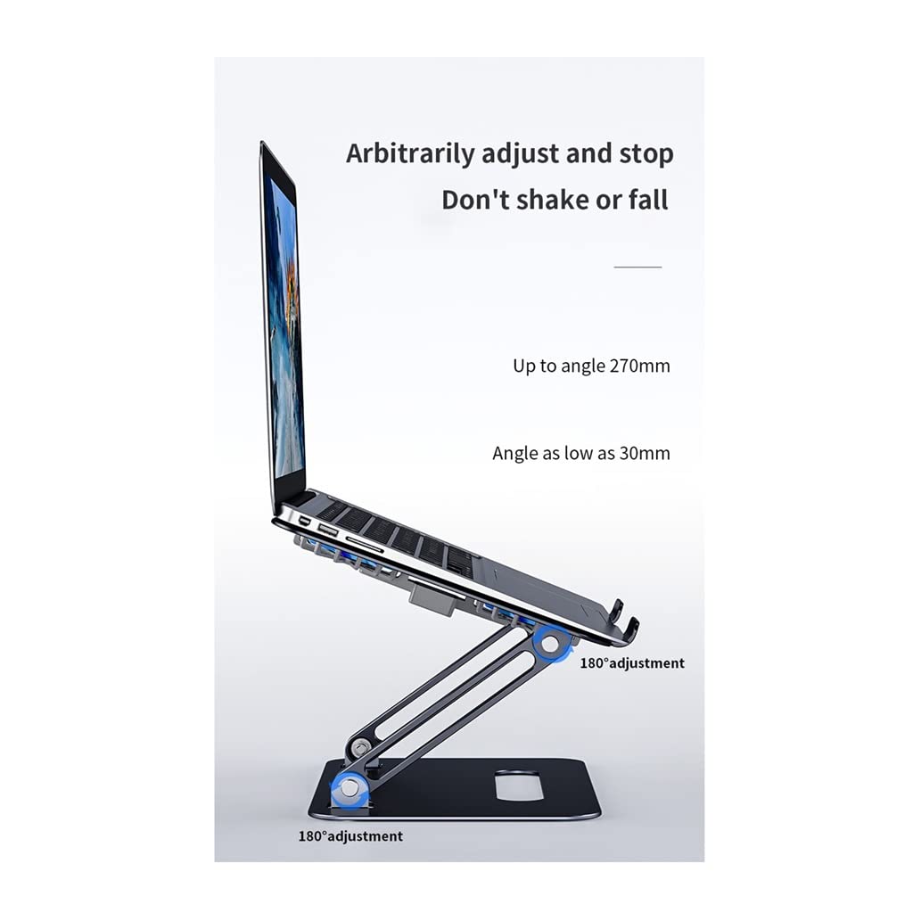 Foldable Aluminum Laptop Cooling Stand with Dual Fans