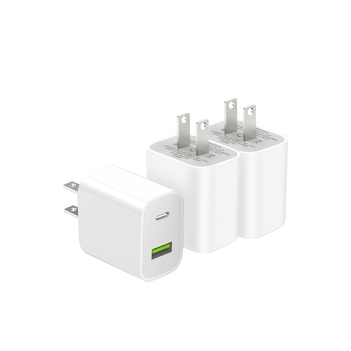 2-Pack Dual-Port USB-C Fast Wall Charger Blocks