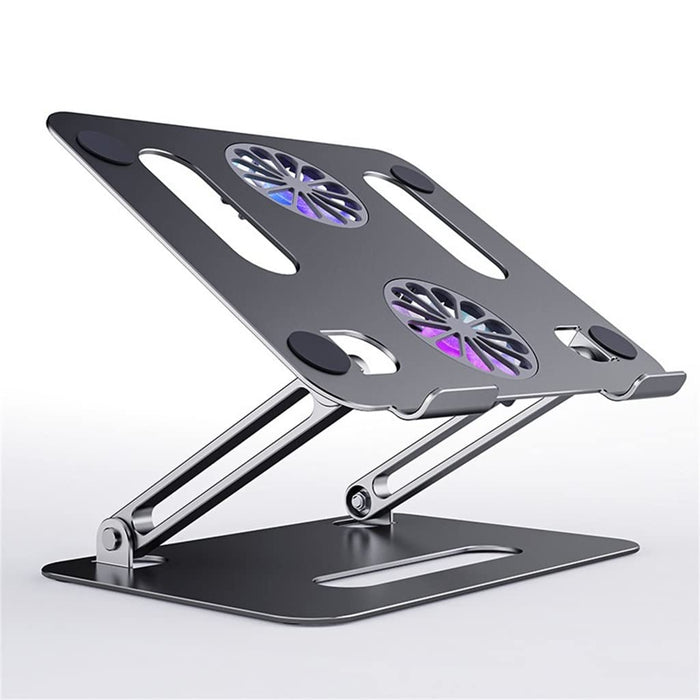 Foldable Aluminum Laptop Cooling Stand with Dual Fans