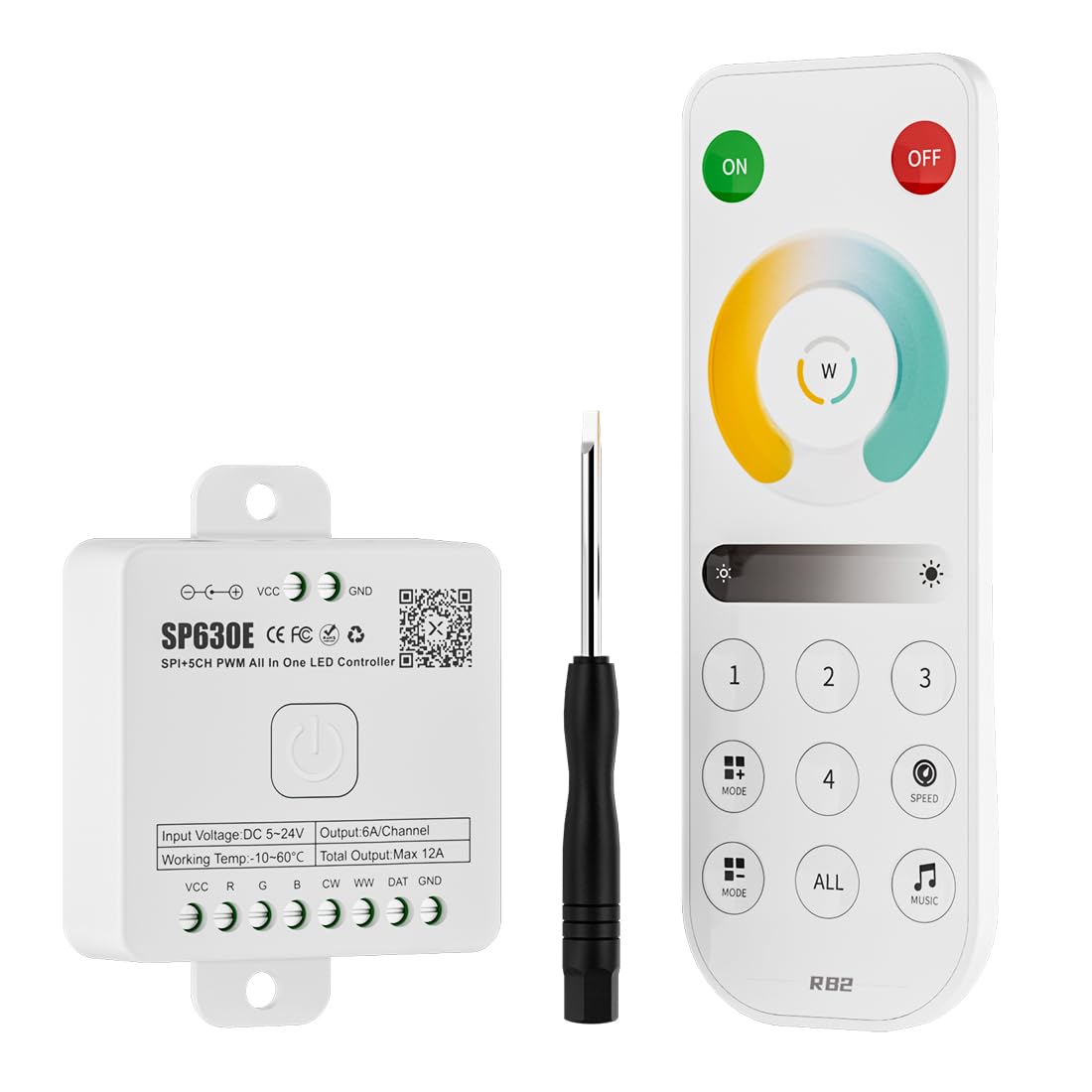 BTF-LIGHTING SPI PWM LED Controller with 4-Zone RF Remote