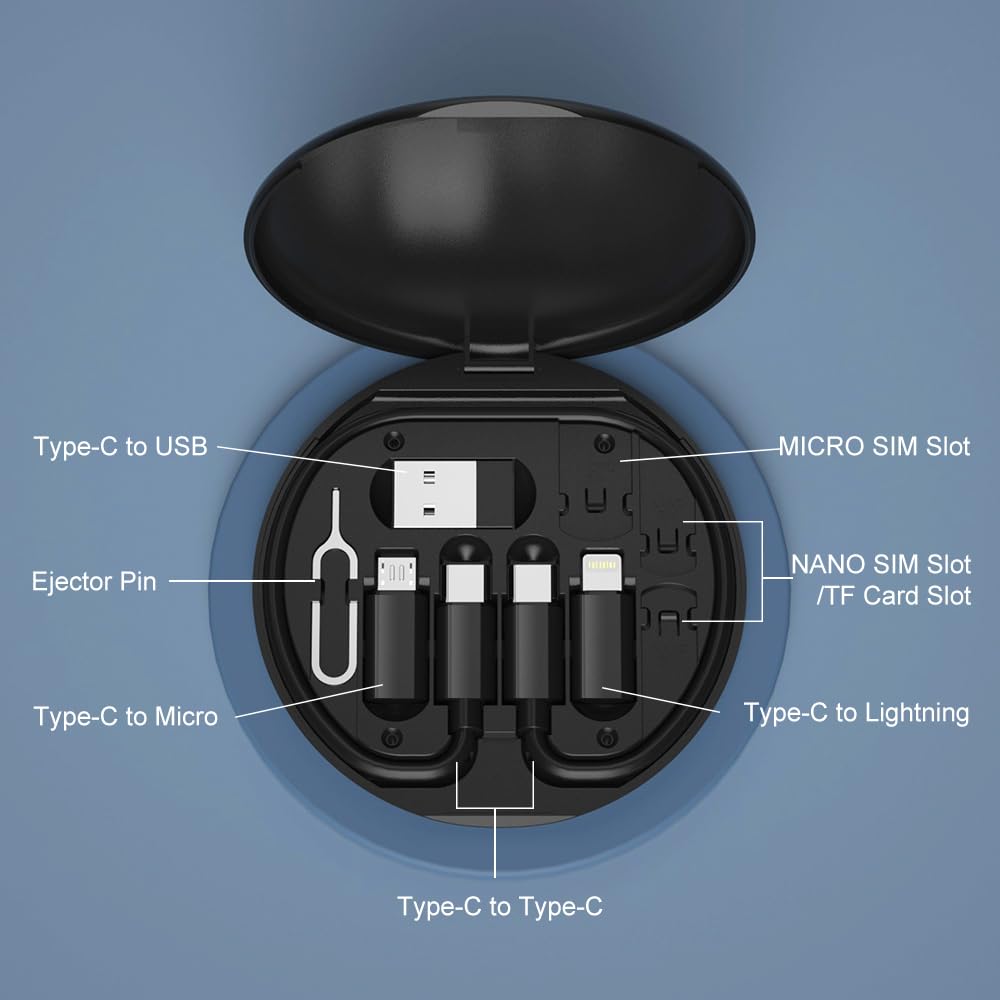 USB-C Travel Adapter Kit with SIM Storage & Phone Stand