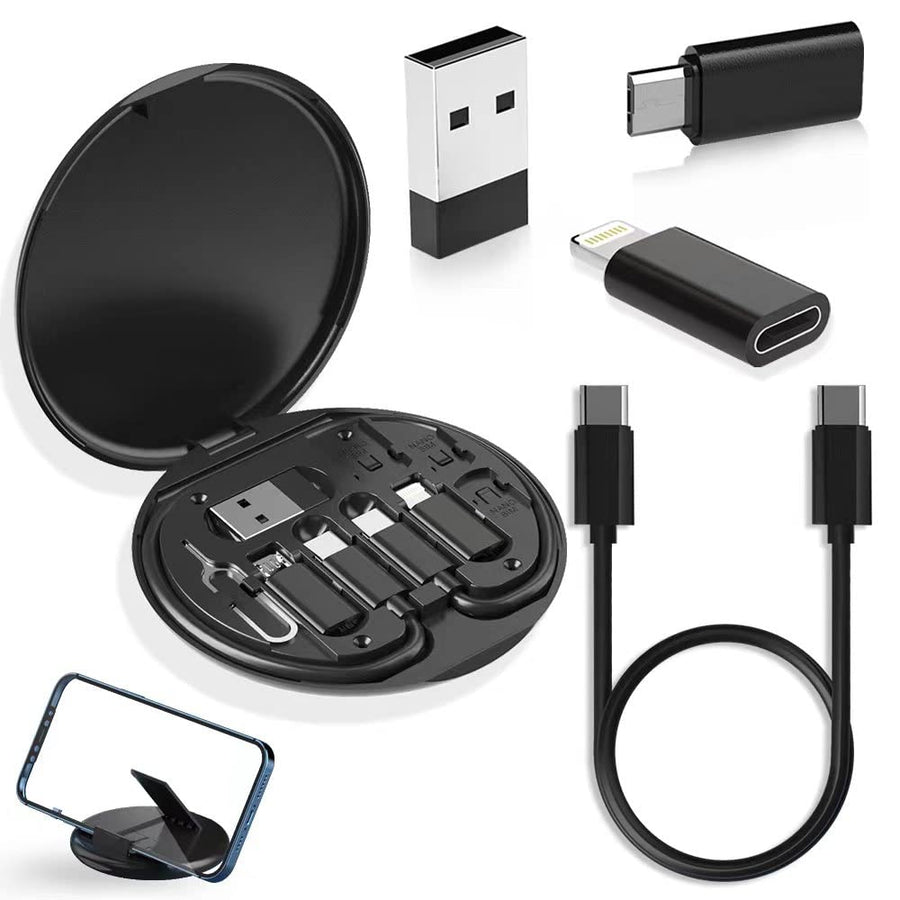 USB-C Travel Adapter Kit with SIM Storage & Phone Stand