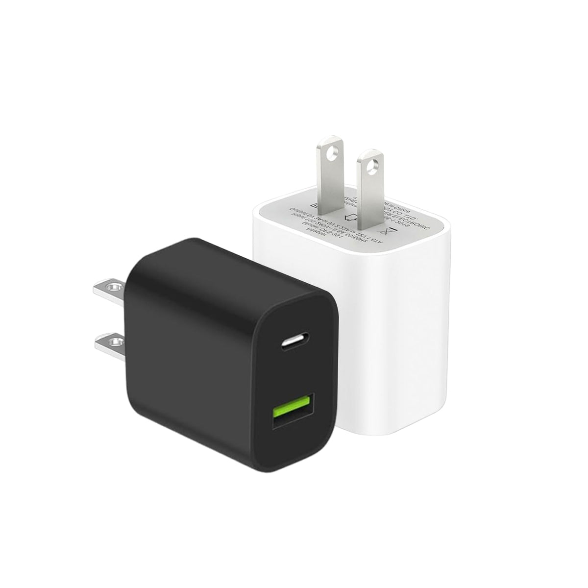 2-Pack Dual-Port USB-C Fast Wall Charger Blocks