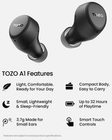TOZO A1 Bluetooth 5.3 Lightweight Wireless Earbuds