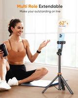 EUCOS 62-Inch Phone Tripod & Selfie Stick with Remote