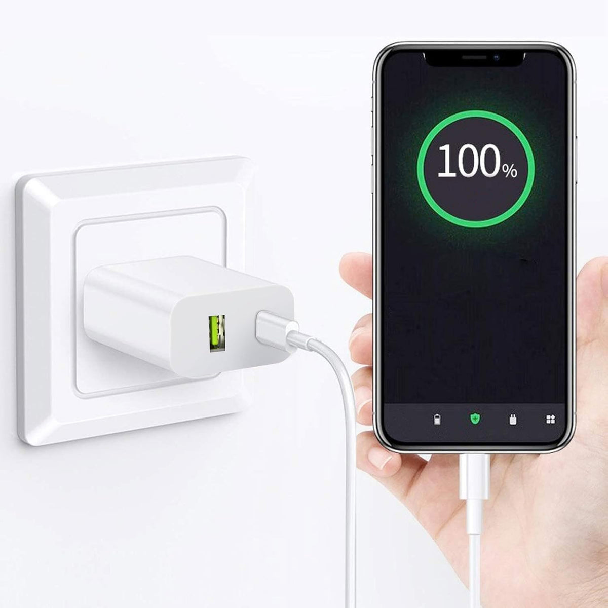 2-Pack Dual-Port USB-C Fast Wall Charger Blocks