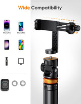 EUCOS 62-Inch Phone Tripod & Selfie Stick with Remote