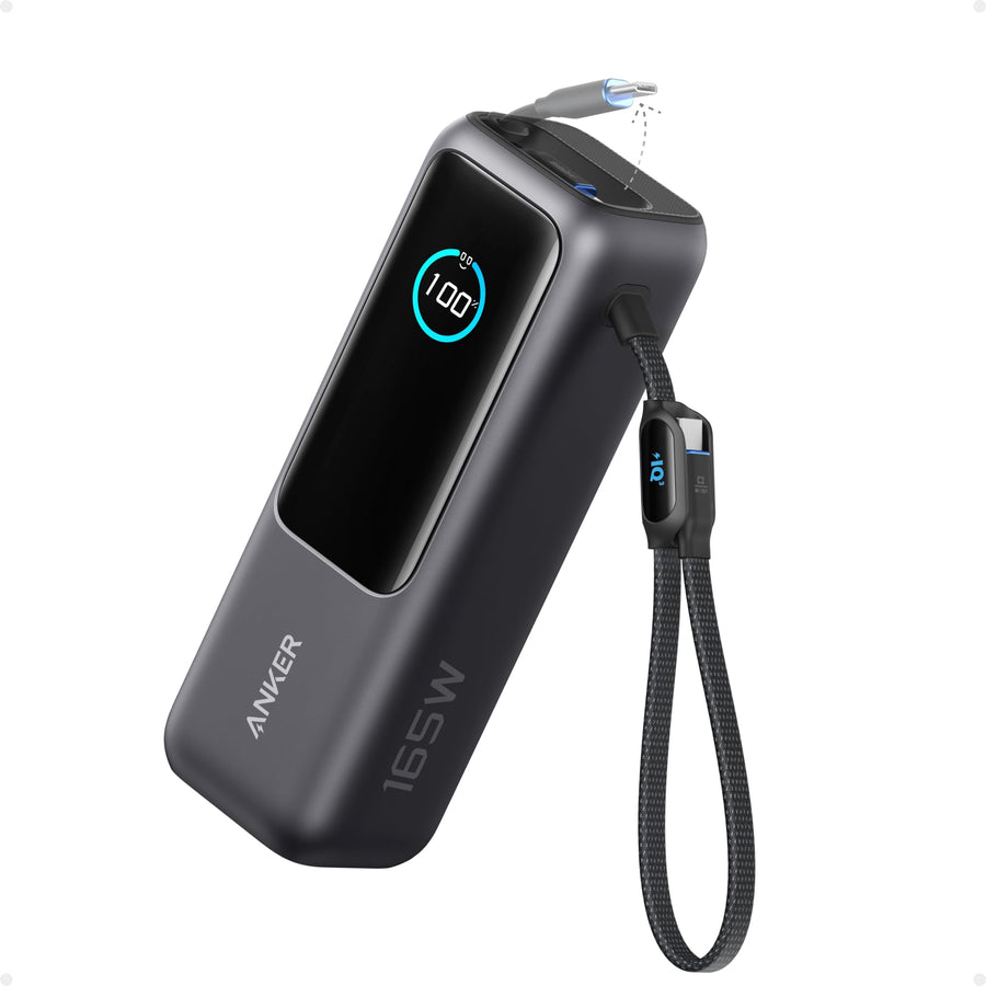 25,000mAh 100W Laptop Power Bank with Built-In Cables