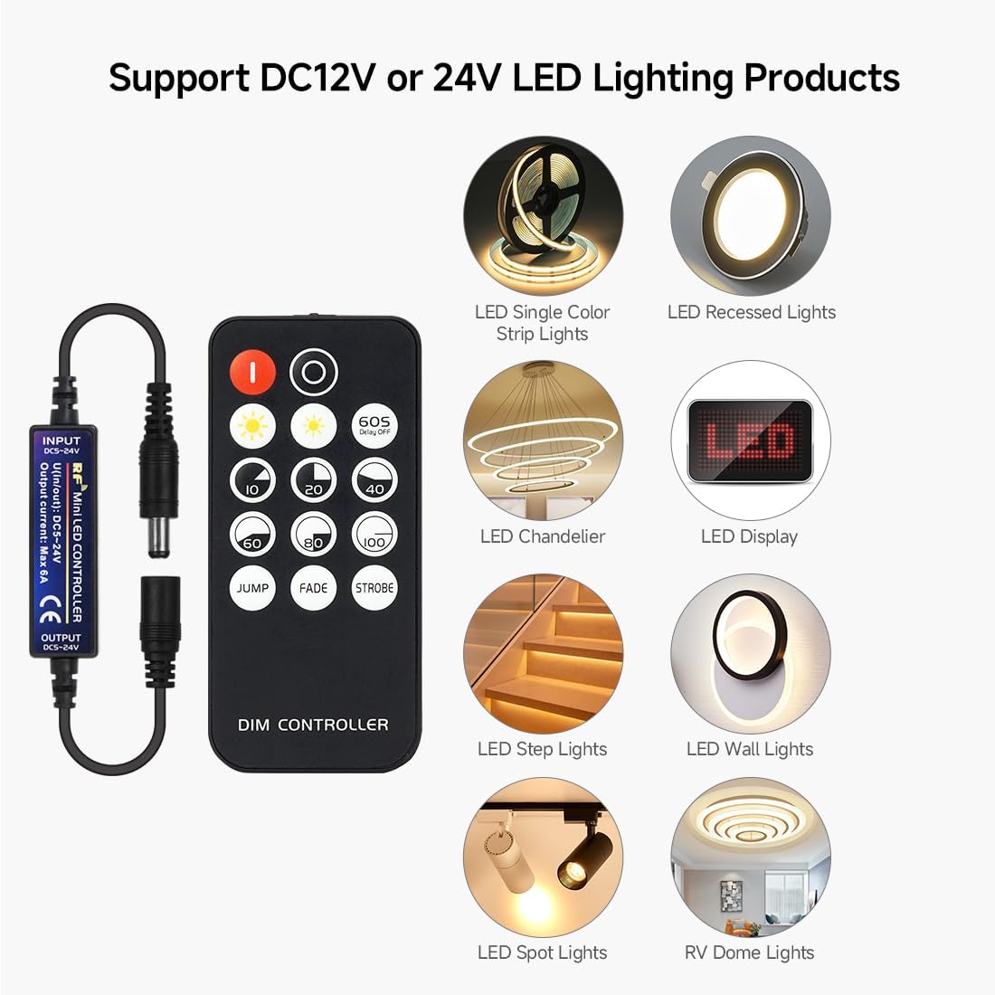 BTF-LIGHTING Single-Color LED Dimmer Switch Controller