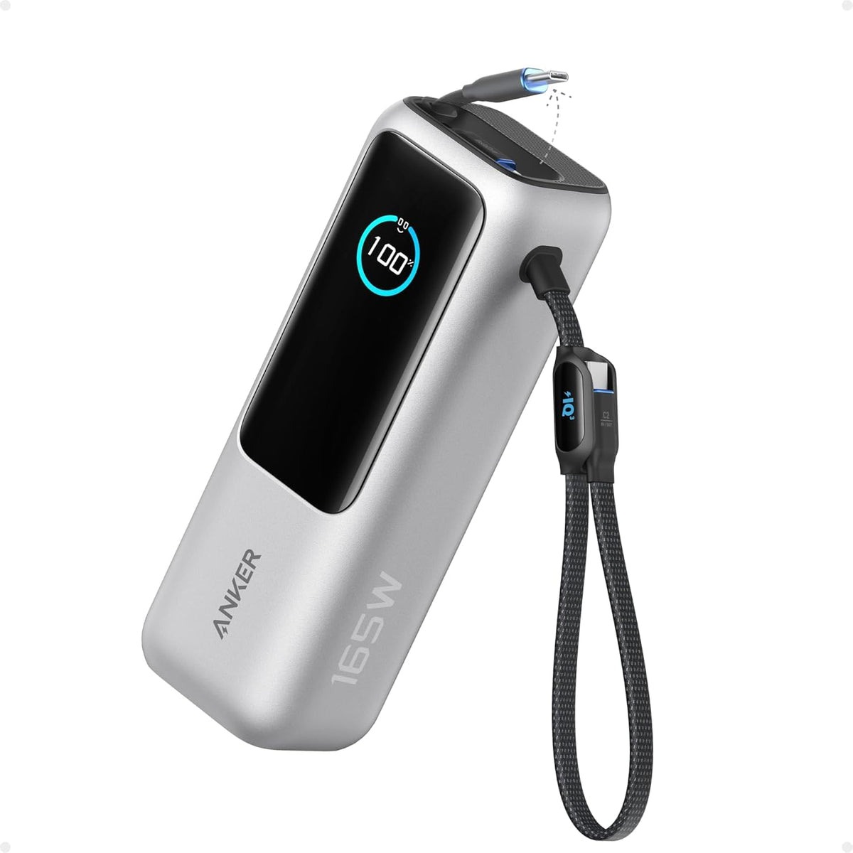 25,000mAh 100W Laptop Power Bank with Built-In Cables