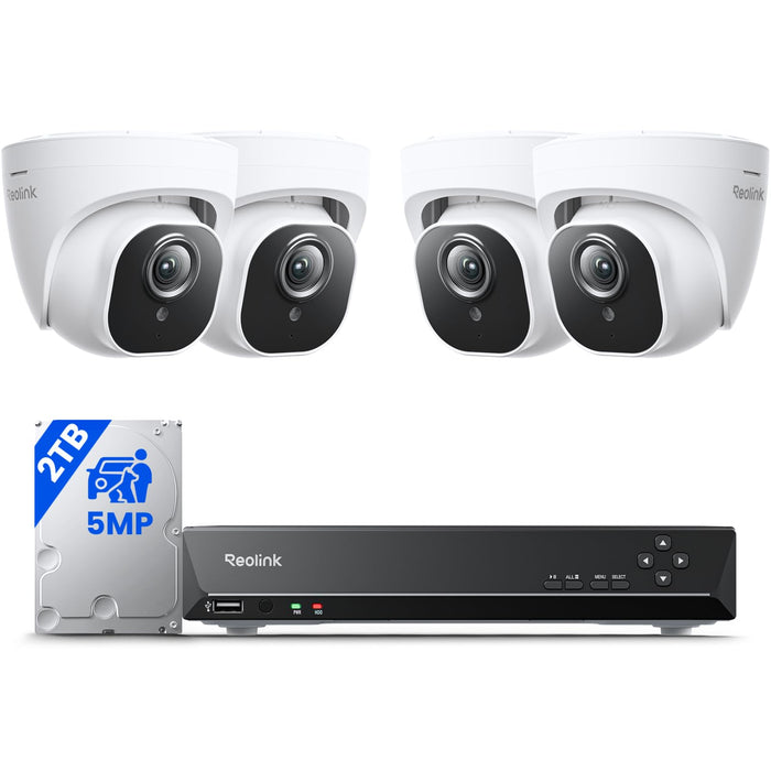 REOLINK 5MP PoE Security Camera System RLK8-520D4