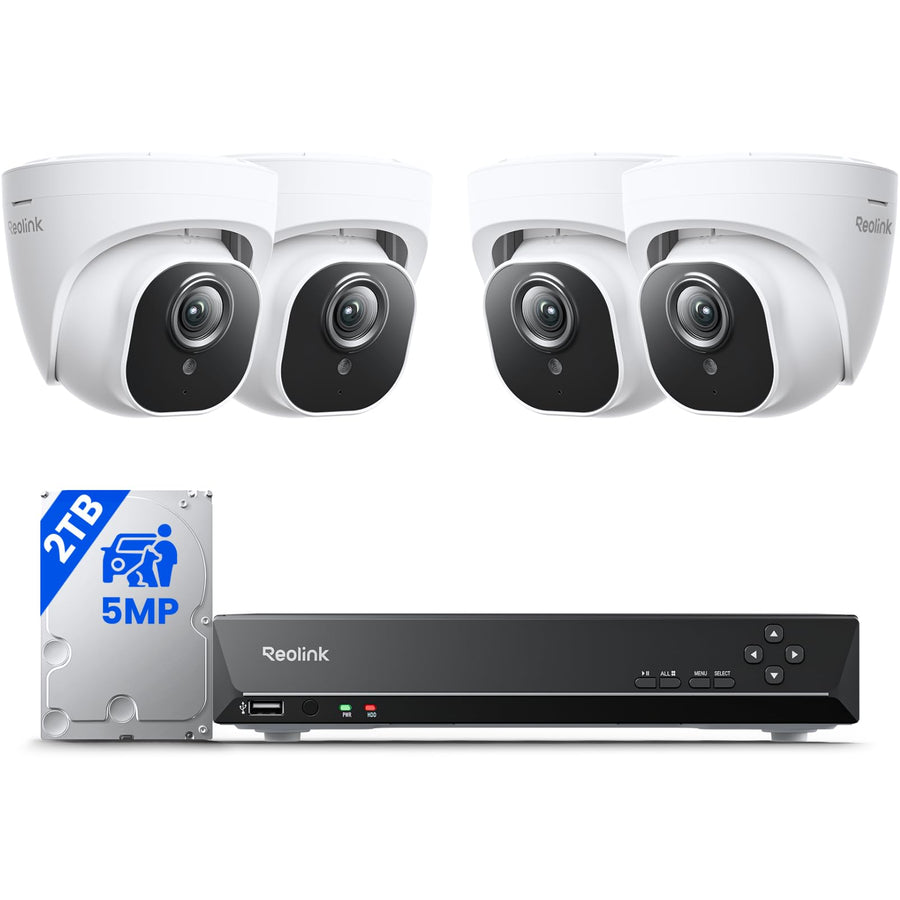 REOLINK 5MP PoE Security Camera System RLK8-520D4