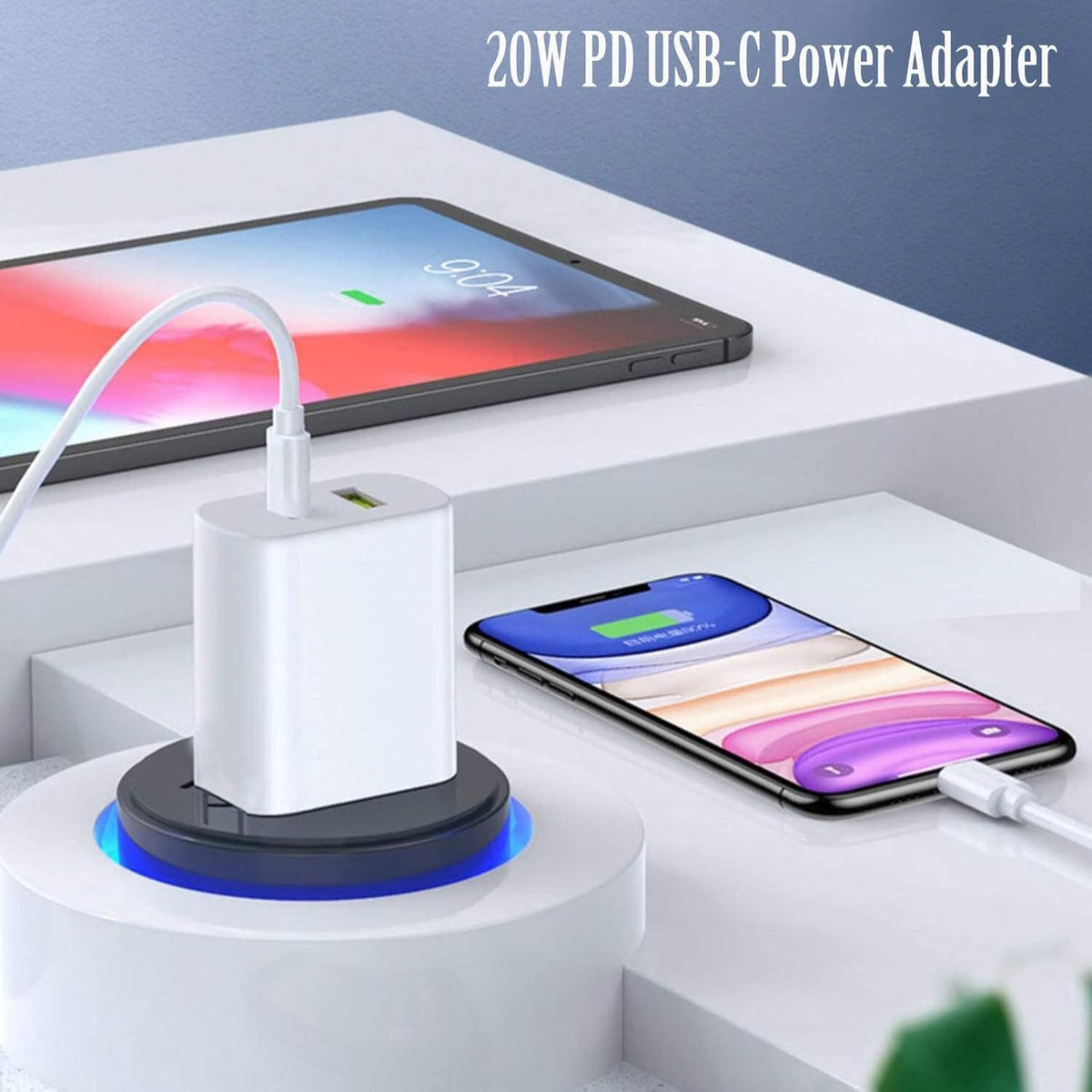 2-Pack Dual-Port USB-C Fast Wall Charger Blocks