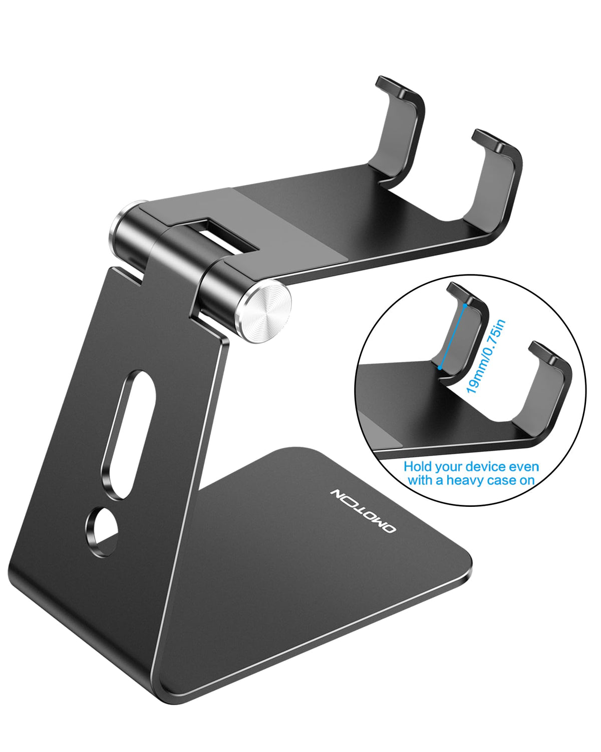 OMOTON C2 Adjustable Aluminum Phone Stand with Charging Cutout