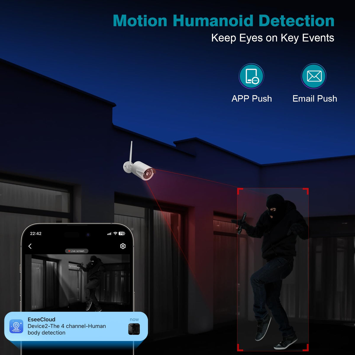 10-Inch NVR Security Camera System with LCD Monitor