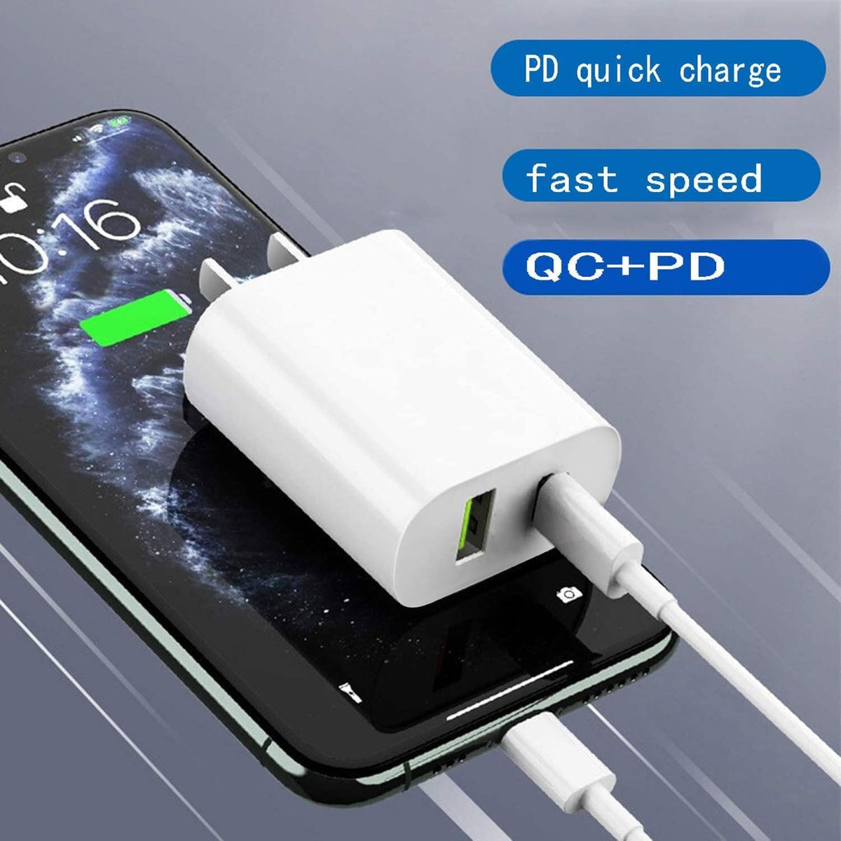 2-Pack Dual-Port USB-C Fast Wall Charger Blocks
