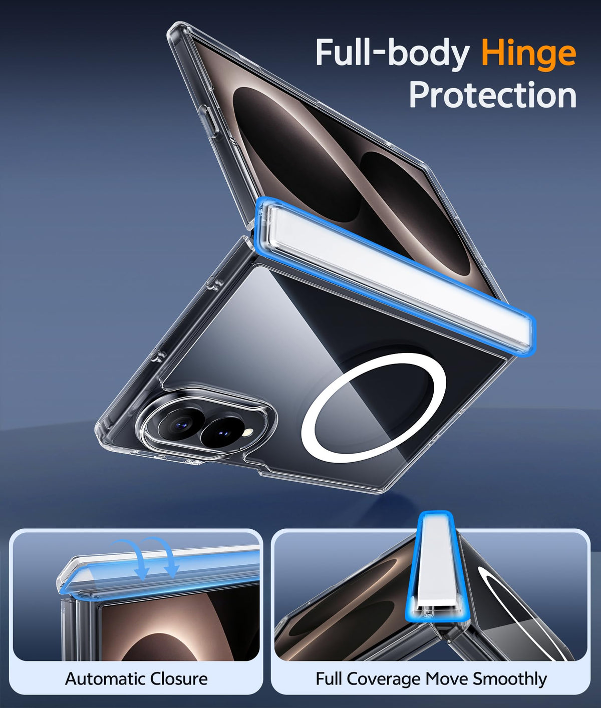 FNTCASE Clear Hinge Protection Case for Samsung Galaxy Z Fold 8