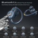 TRAUSI 54H ENC Waterproof Sport Wireless Earbuds with Earhooks