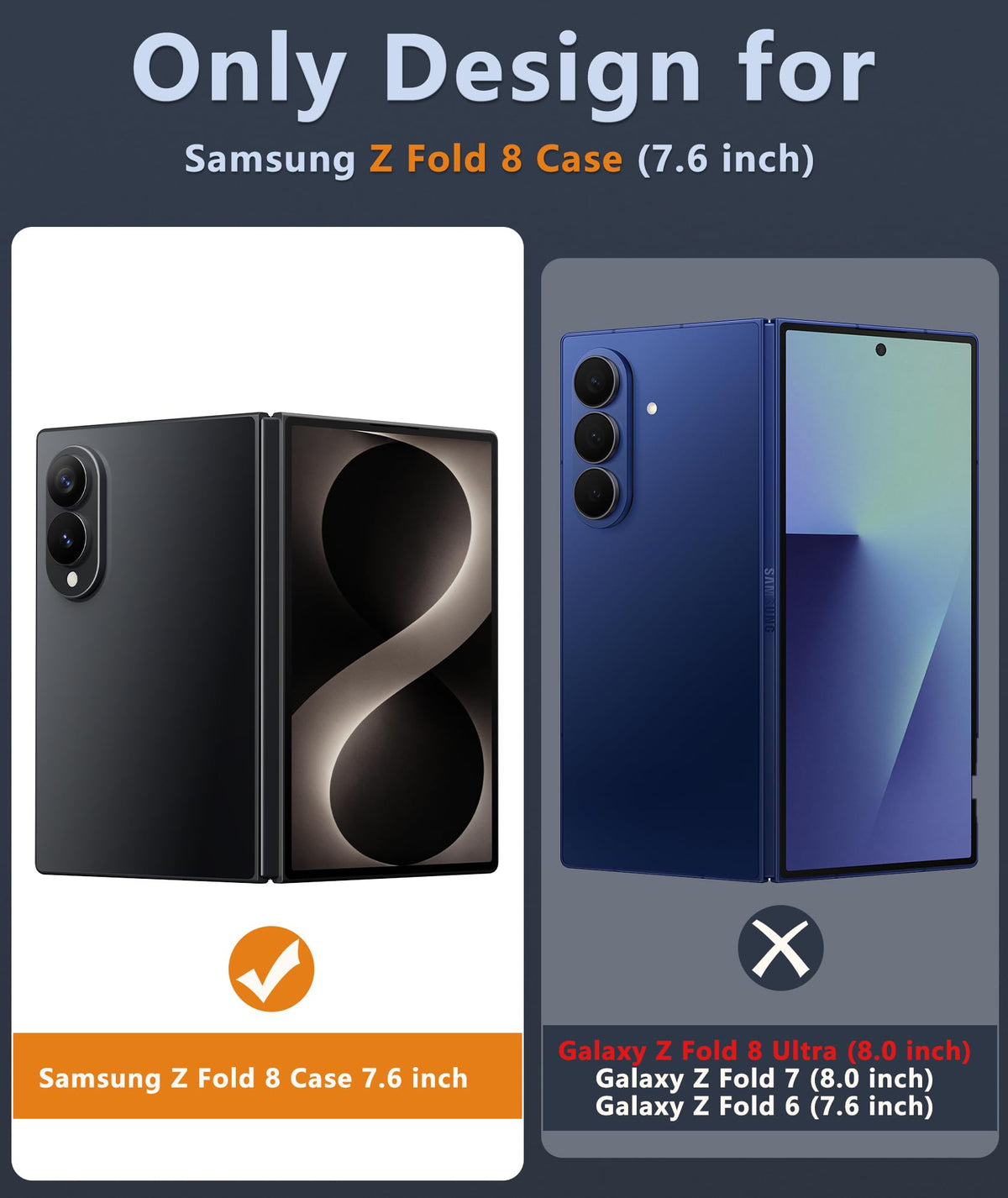 FNTCASE Clear Hinge Protection Case for Samsung Galaxy Z Fold 8