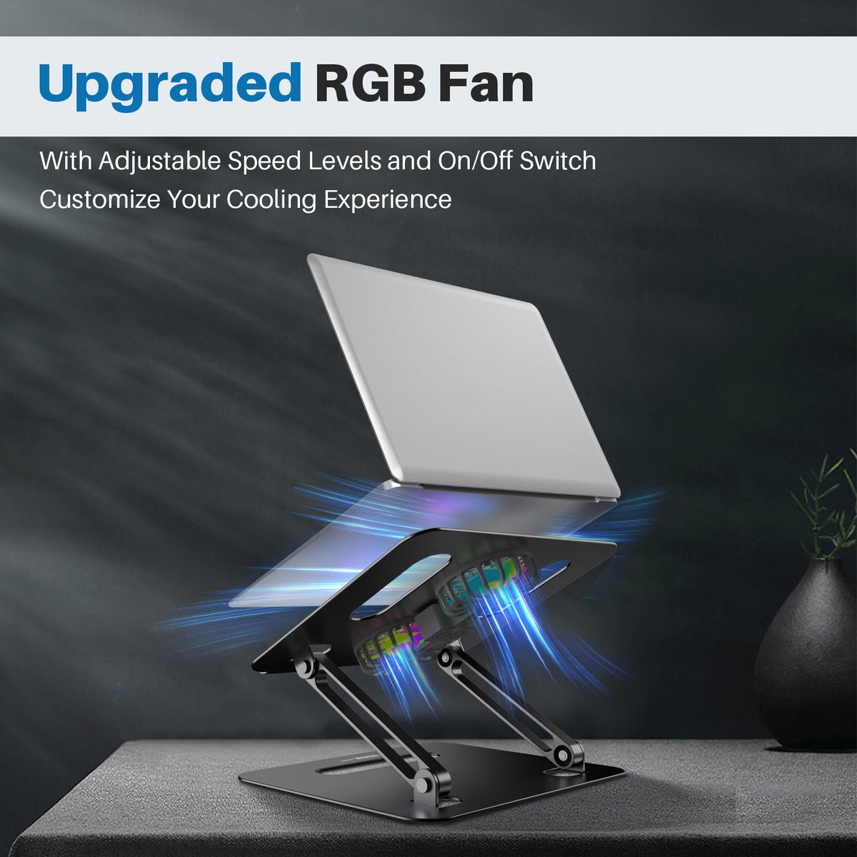 YICOSUN Adjustable Laptop Stand with Cooling Fan for 16-Inch Laptops