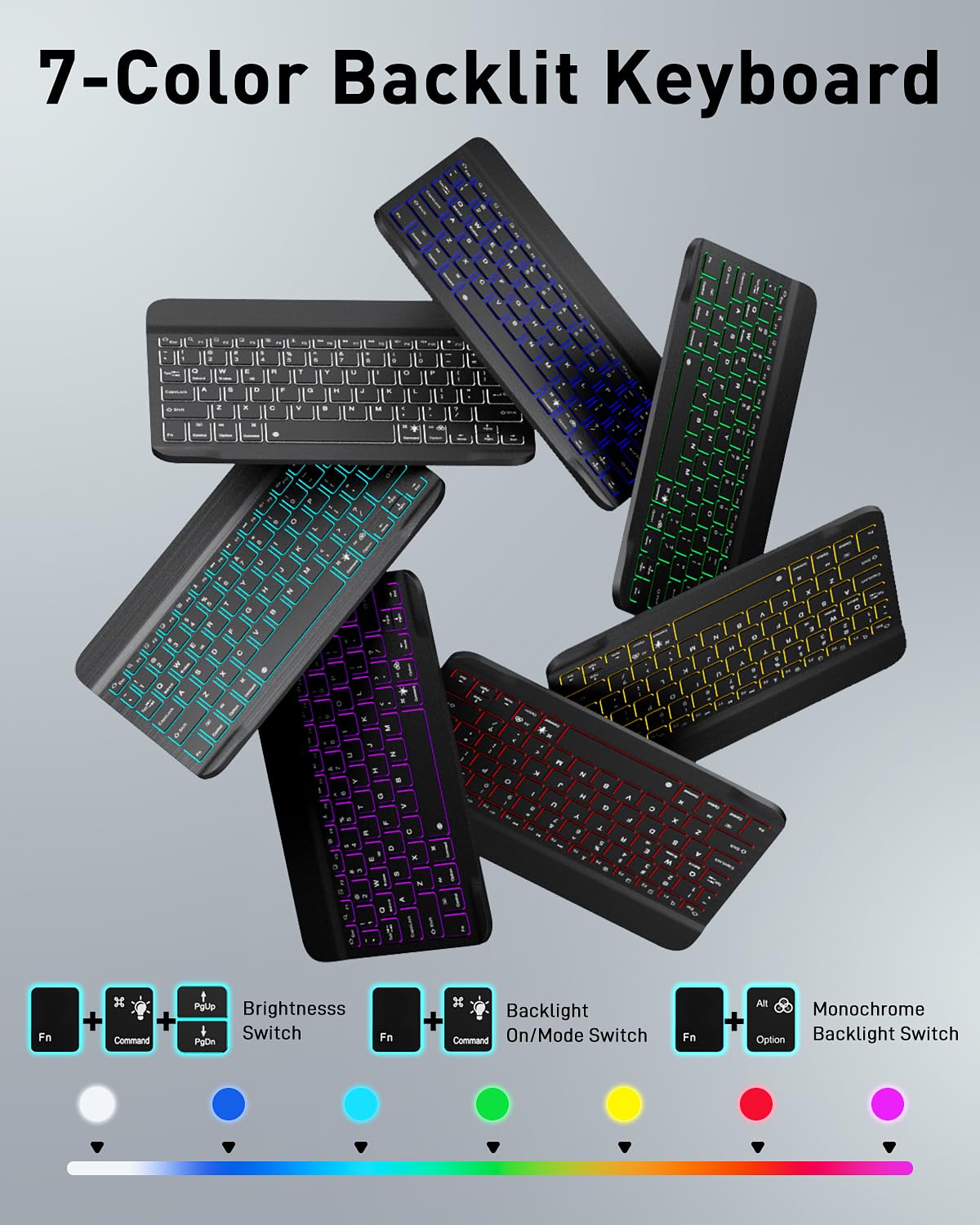 TUNKARMOR Backlit iPad Keyboard Case with Mouse & Pencil Holder