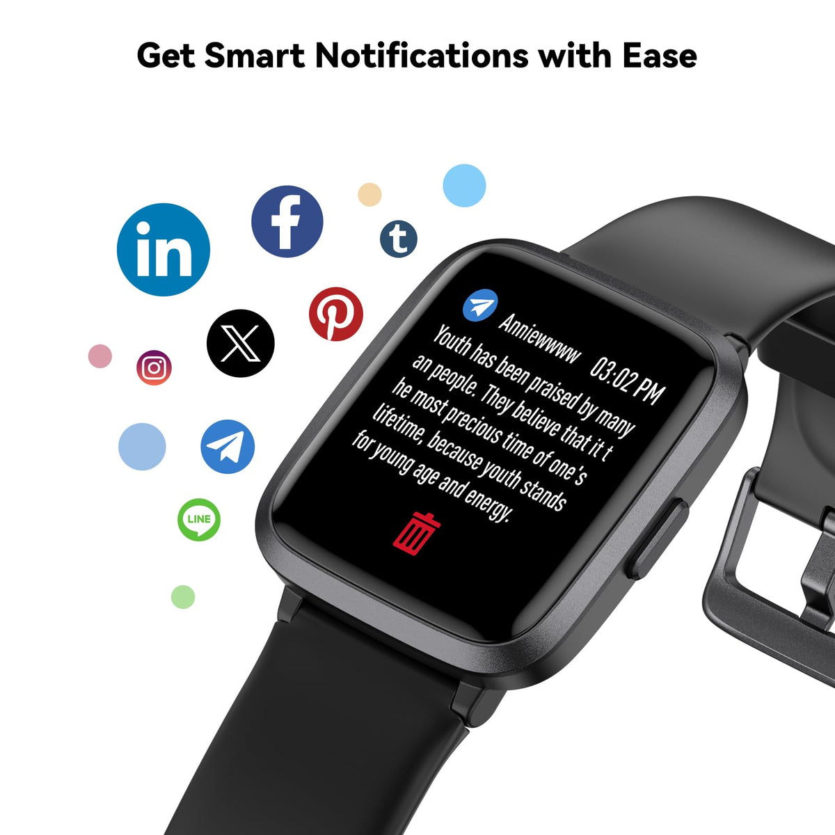 Fitness Tracker Watch with Heart Rate Monitor & Pedometer