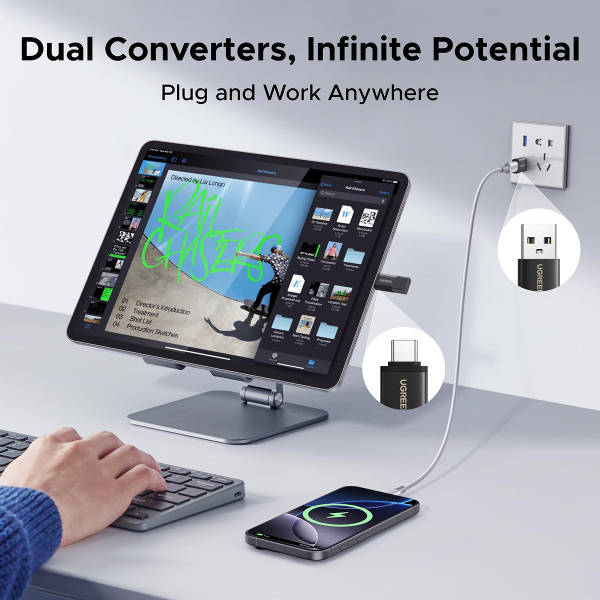 4-Pack 10Gbps USB-A to USB-C Adapter Converter Set