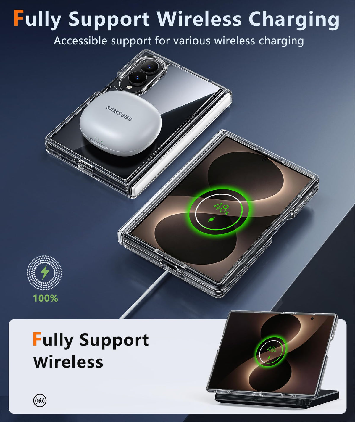 FNTCASE Clear Hinge Protection Case for Samsung Galaxy Z Fold 8