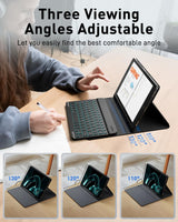 TUNKARMOR Backlit iPad Keyboard Case with Mouse & Pencil Holder