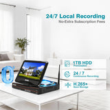 10-Inch NVR Security Camera System with LCD Monitor