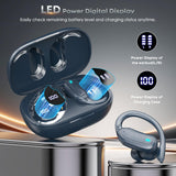 TRAUSI 54H ENC Waterproof Sport Wireless Earbuds with Earhooks