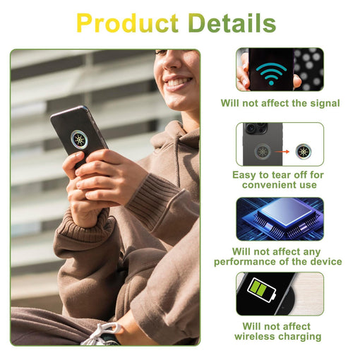 6-Pack EMF Protection Stickers for Phones, Tablets & Laptops
