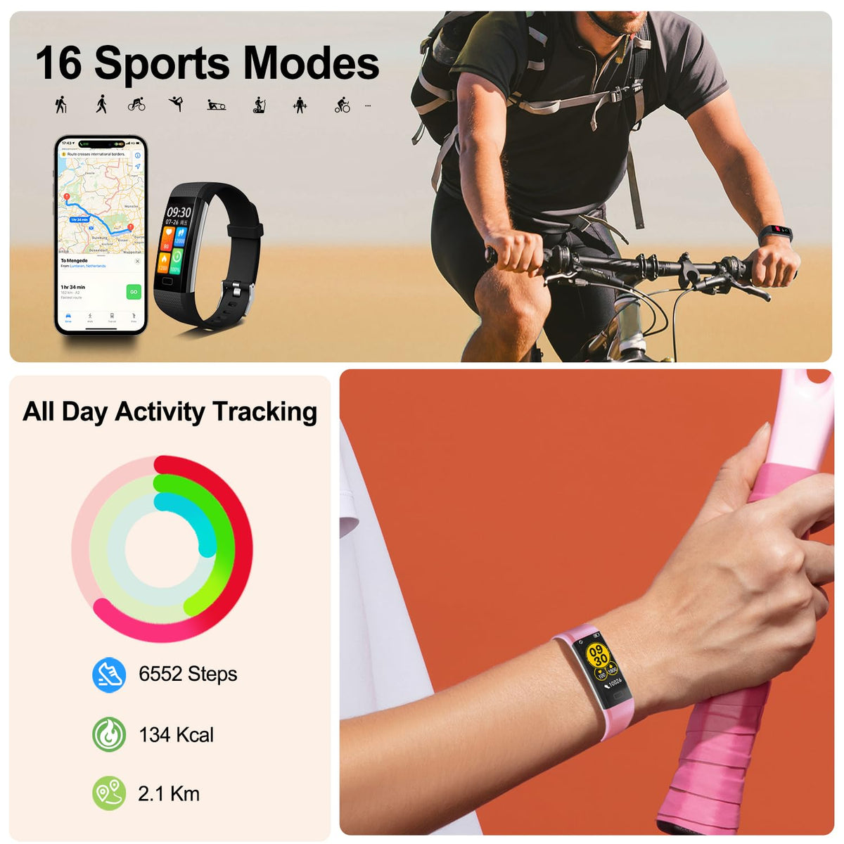 ENGERWALL IP68 Fitness Tracker with Heart Rate & Sleep Monitor