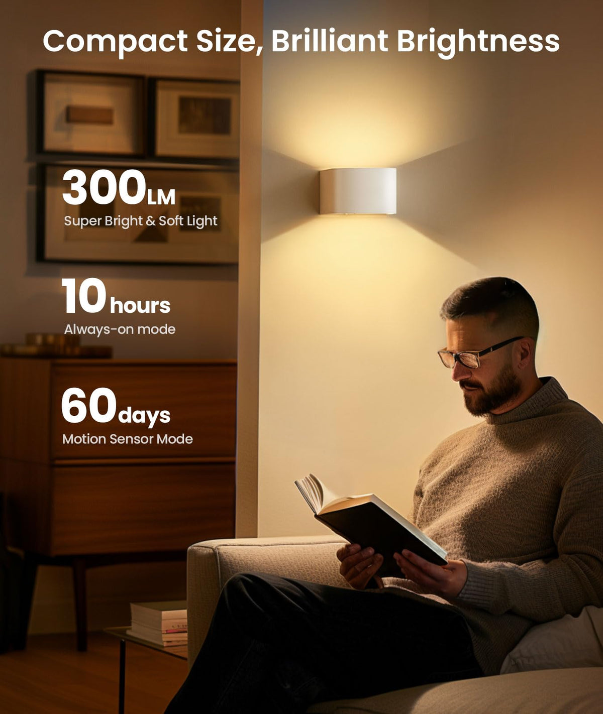 FULEN Rechargeable Motion Sensor Wireless Wall Light