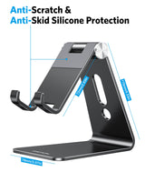 OMOTON C2 Adjustable Aluminum Phone Stand with Charging Cutout