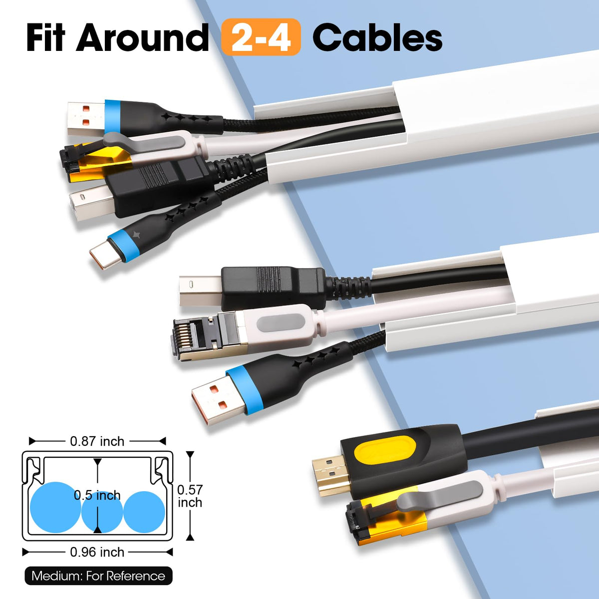 Paintable Wall Cable Raceway & Cord Hider Kit