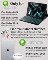 TUNKARMOR Backlit iPad Keyboard Case with Mouse & Pencil Holder