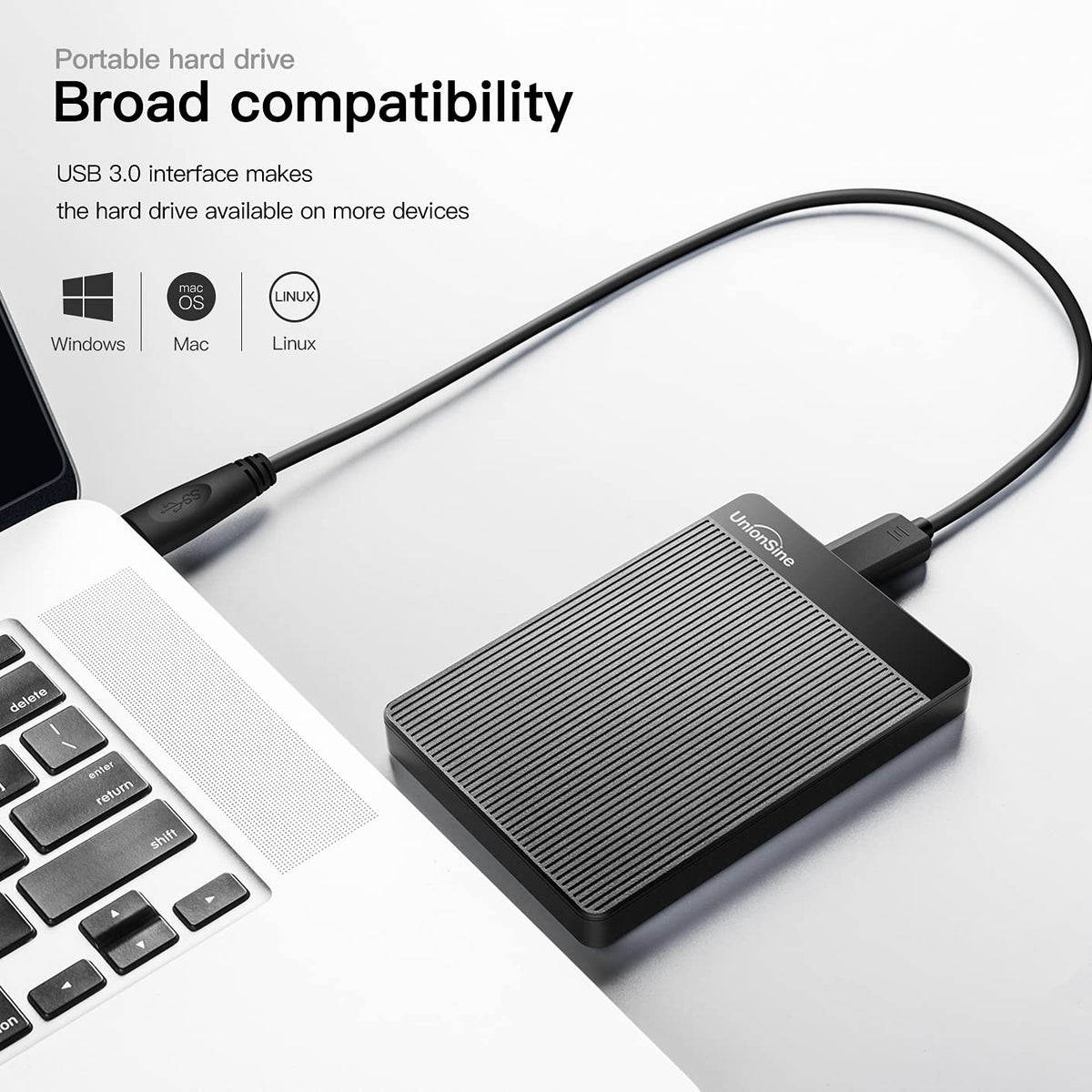 UnionSine Ultra-Slim USB 3.0 Portable External Hard Drive