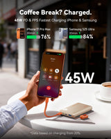 10,000mAh Slim USB-C Triple-Port Portable Power Bank