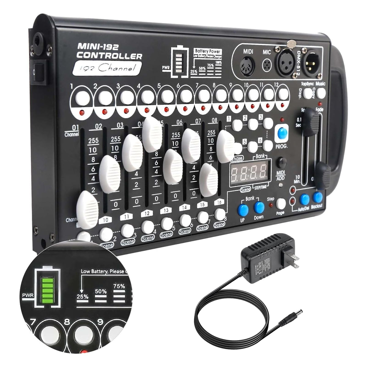192-Channel DMX512 Lighting Controller Console for DJ Lights