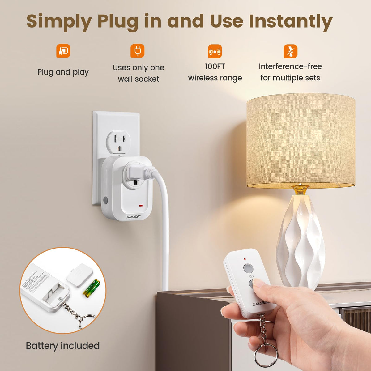 Wireless Remote Control Light Switch & Outlet Kit