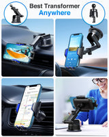 VANMASS Military-Grade Car Phone Mount with Suction & Vent Clip