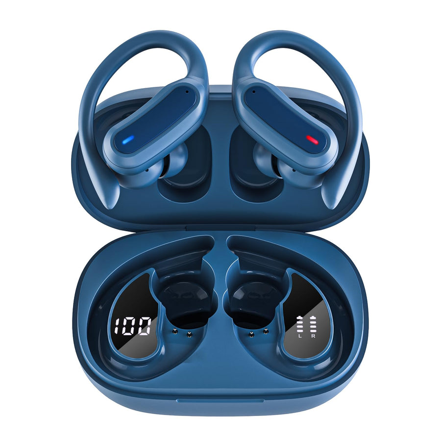 TRAUSI 54H ENC Waterproof Sport Wireless Earbuds with Earhooks