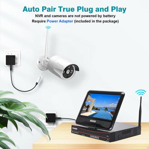 10-Inch NVR Security Camera System with LCD Monitor