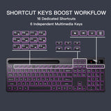 Soueto RGB Backlit Wireless Keyboard with Phone & Tablet Holder