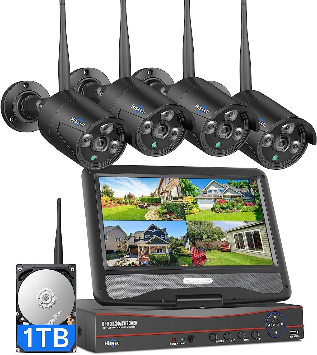 Hiseeu 4K NVR Security Camera System with 3MP/5MP Cameras