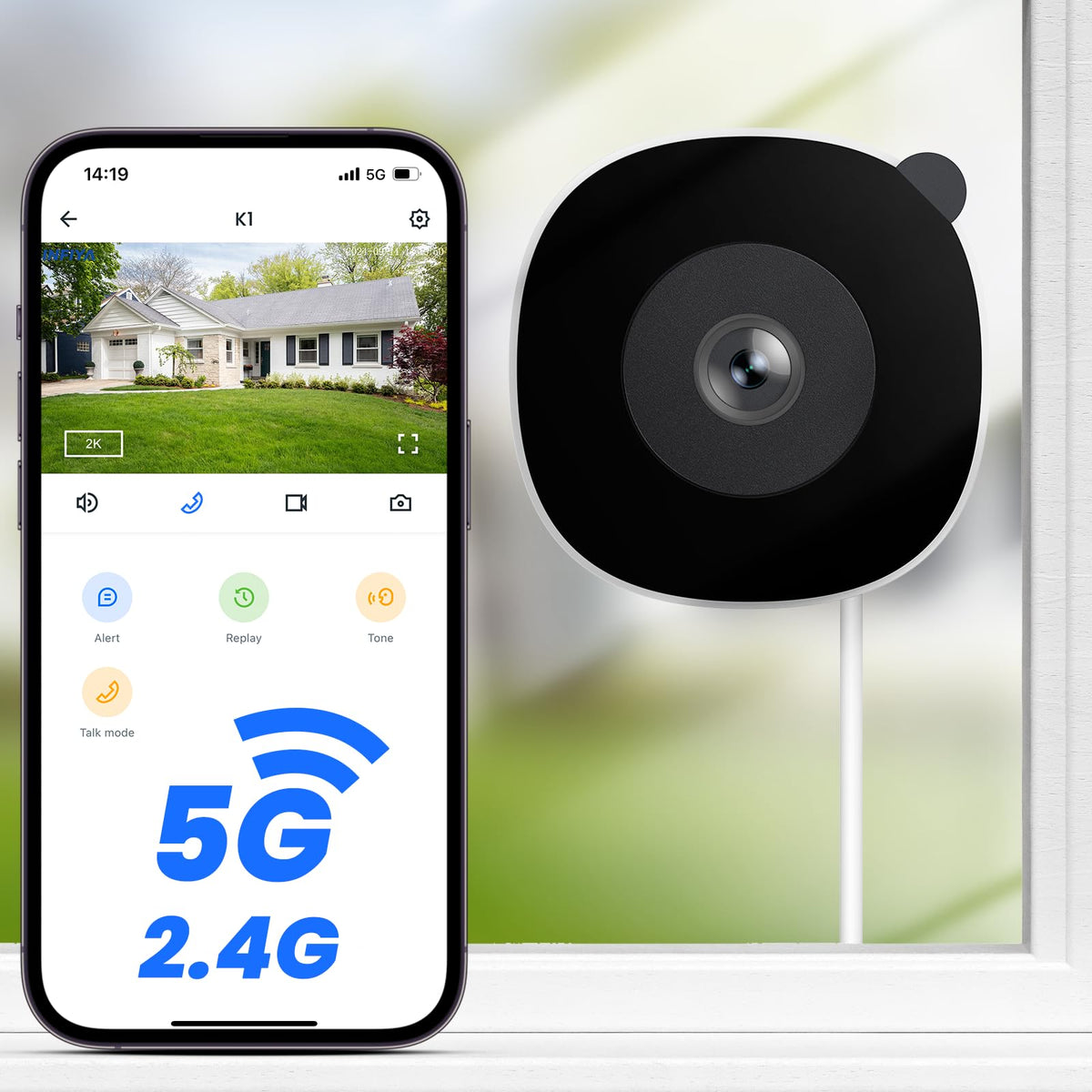 INFIYA 2K No-Drill WiFi Window Security Camera