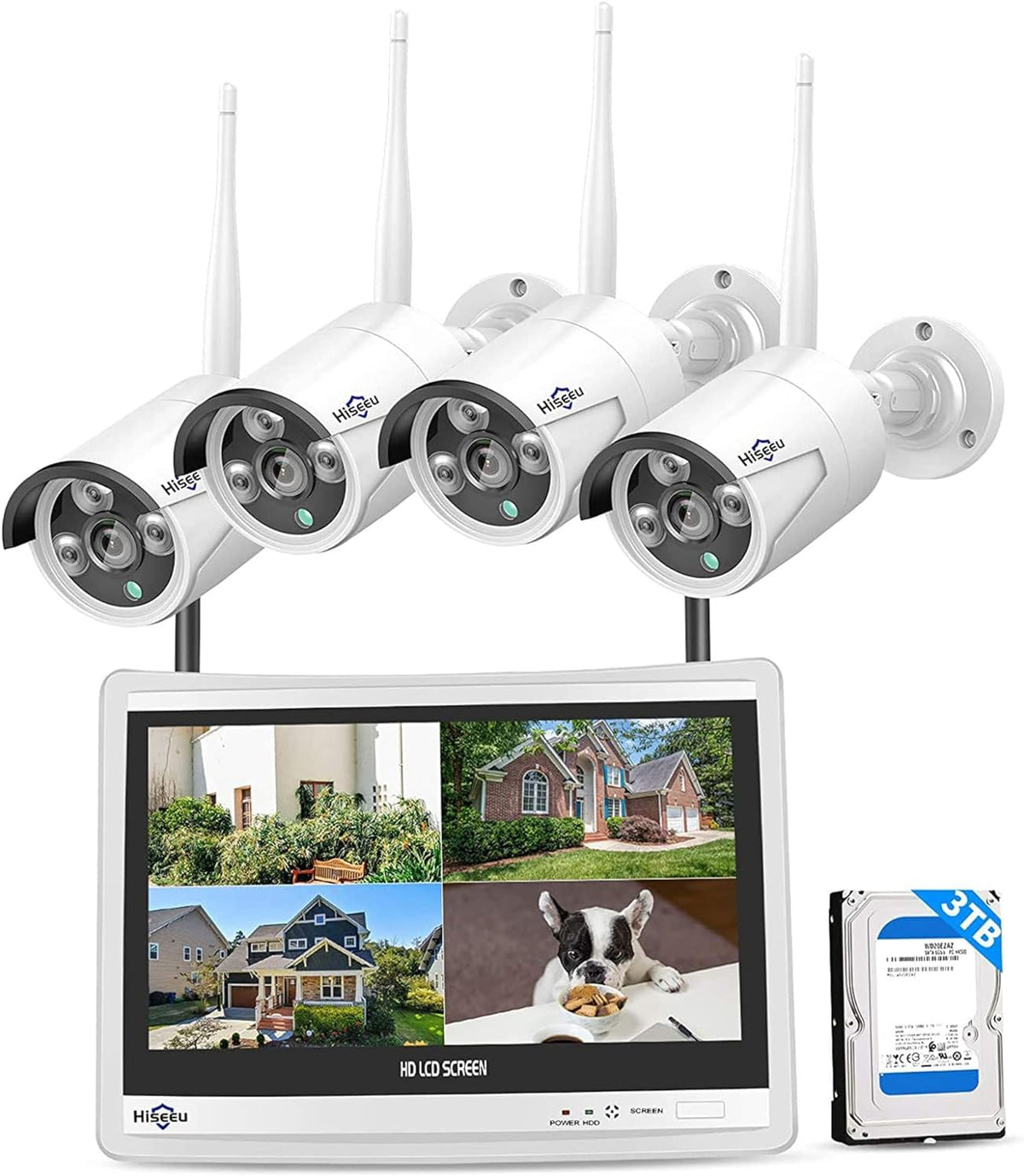 Hiseeu 4K NVR Security Camera System with 3MP/5MP Cameras